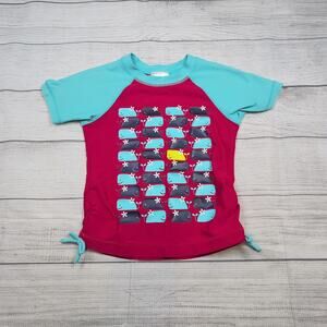 6/7 Hanna Andersson Whale Ruched Rash Guard